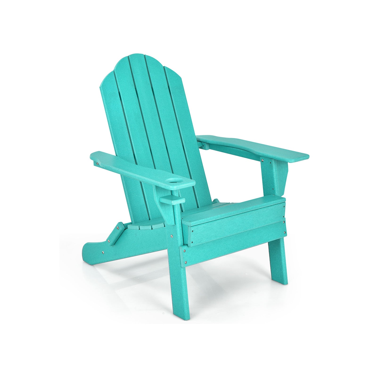 Foldable Weather Resistant Patio Chair With Cup Holder, Turquoise Adirondack Chairs Turquoise at Gallery Canada