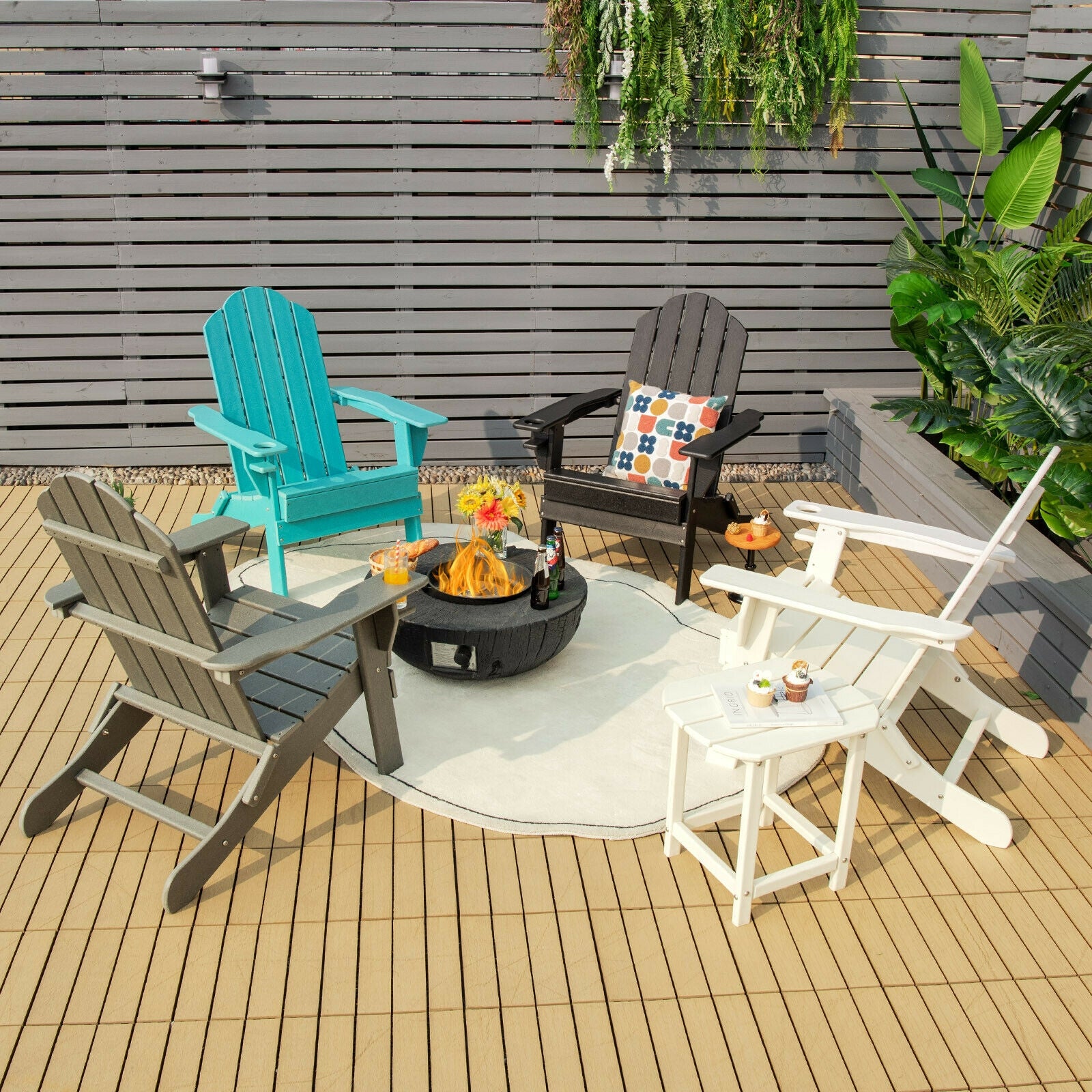 Foldable Weather Resistant Patio Chair, White Adirondack Chairs at Gallery Canada
