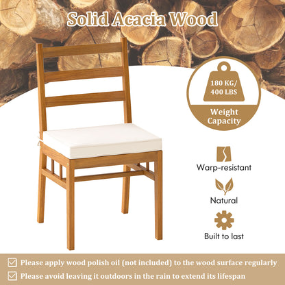 Outdoor Wooden Dining Chair Set, 4 Chairs, White Patio Dining Chairs at Gallery Canada