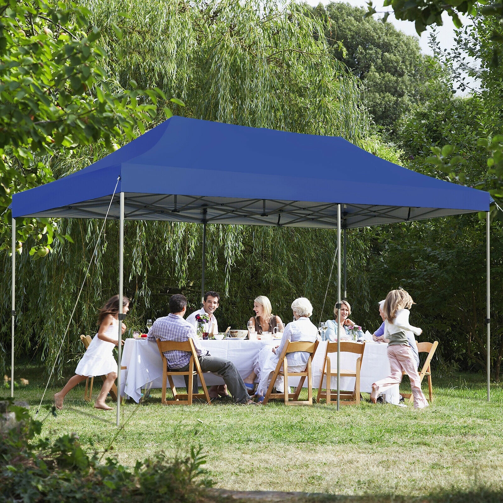 10 x 20 Feet Adjustable Folding Sun Shelter, Carrying Bag, Blue Canopies at Gallery Canada