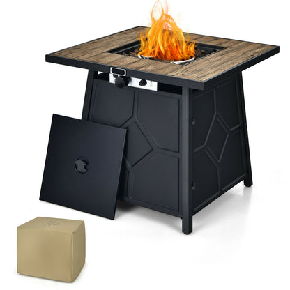 40,000 BTU 28 Inch Propane Gas Fire Pit Table, Black Fire Pit Tables at Gallery Canada