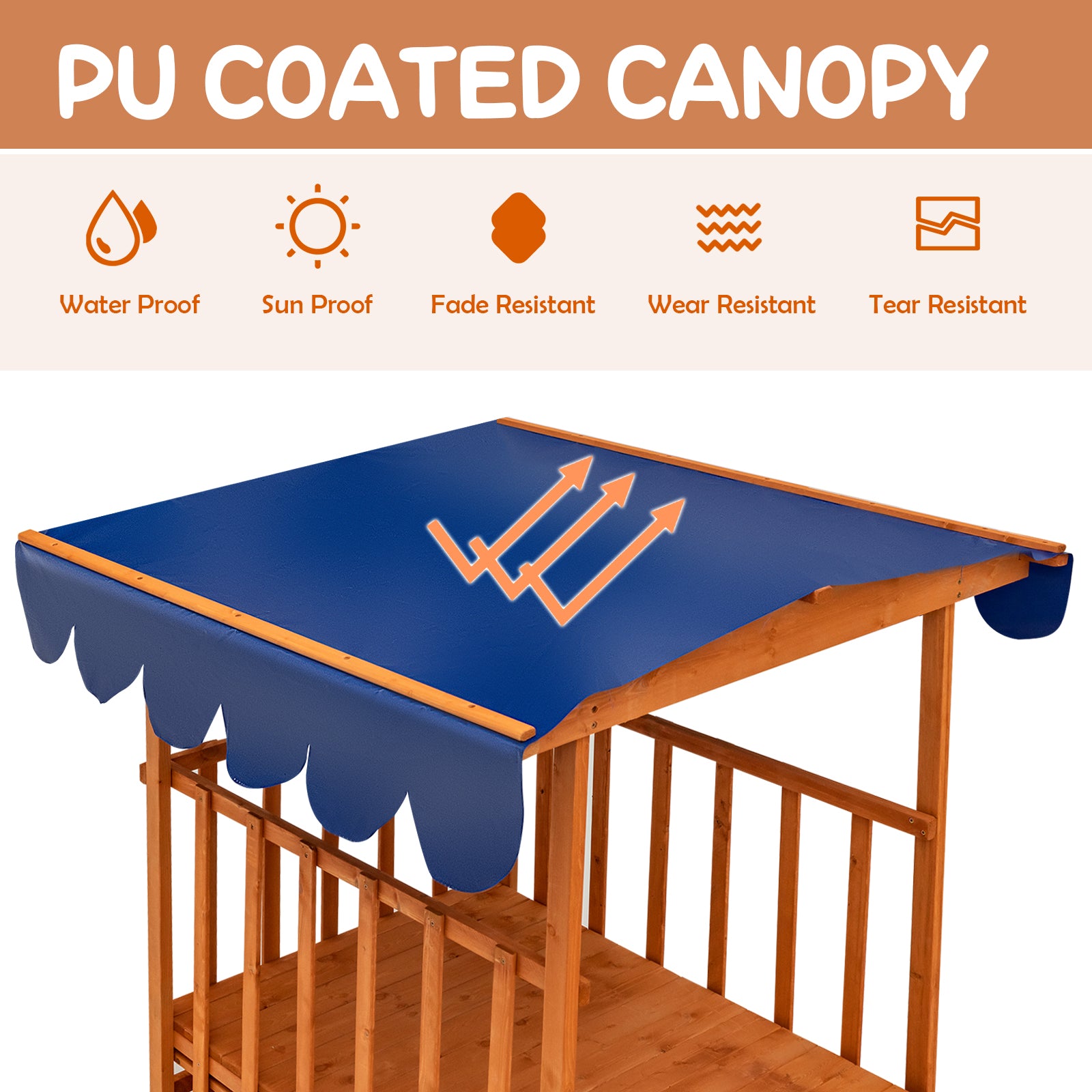 Kids Wooden Retractable Sandbox With Cover, Wheels, Natural Sandboxes at Gallery Canada