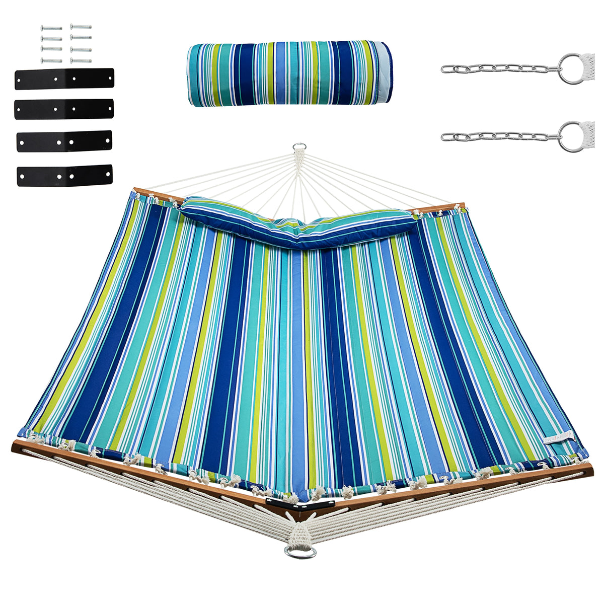 Foldable Portable Patio Hammock Swing Chair Bed, Blue Green Hammocks at Gallery Canada