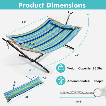Foldable Portable Patio Hammock Swing Chair Bed, Blue Green Hammocks at Gallery Canada