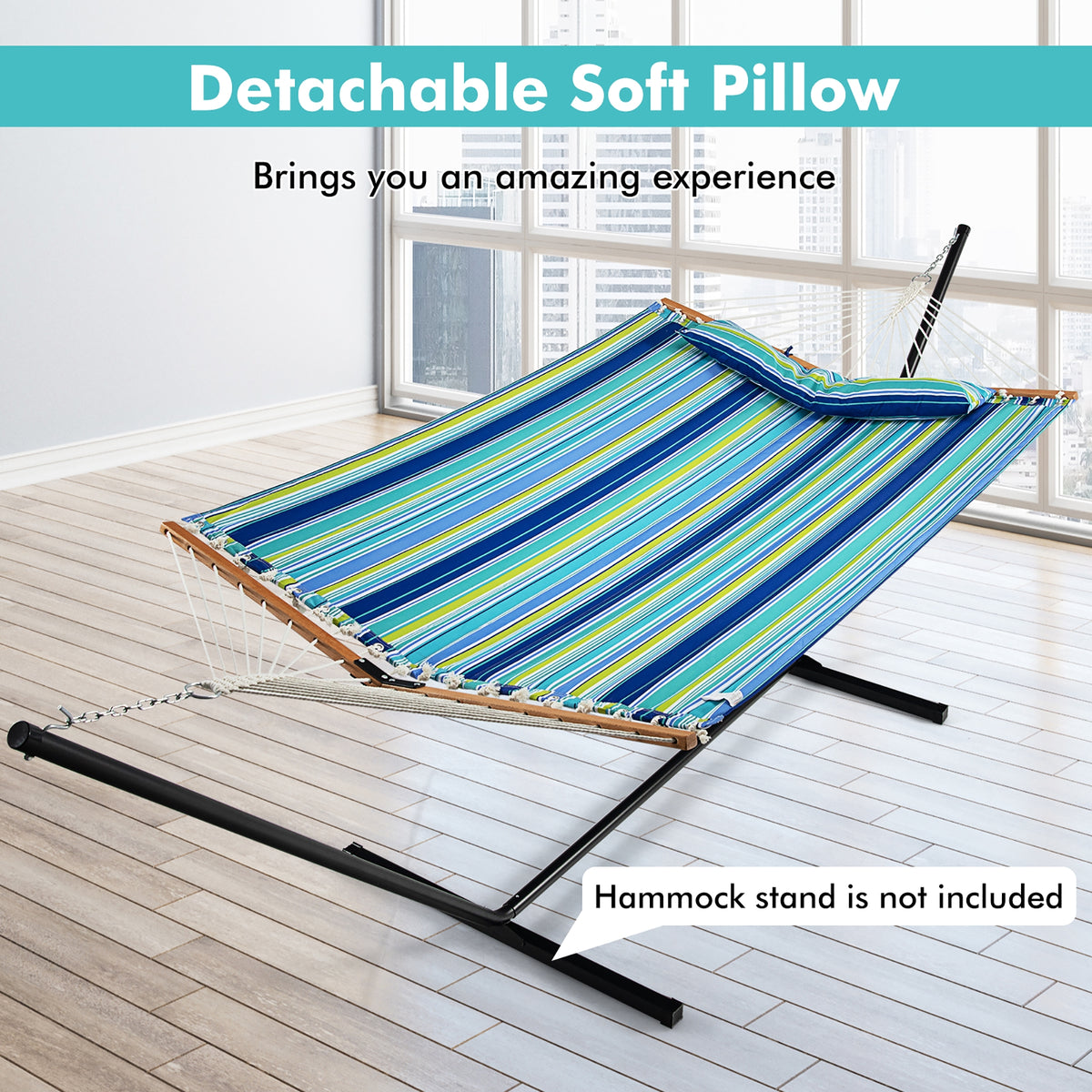 Foldable Portable Patio Hammock Swing Chair Bed, Blue Green Hammocks at Gallery Canada