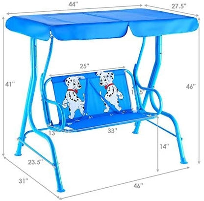 Outdoor Kids Swing Bench With Canopy, 2 Seats, Blue Porch Swings at Gallery Canada