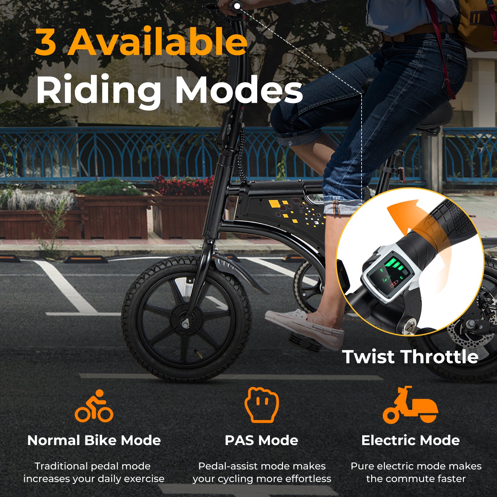 Folding Electric Bike, 350W Motor, 36V Battery, Black Exercise Machines at Gallery Canada