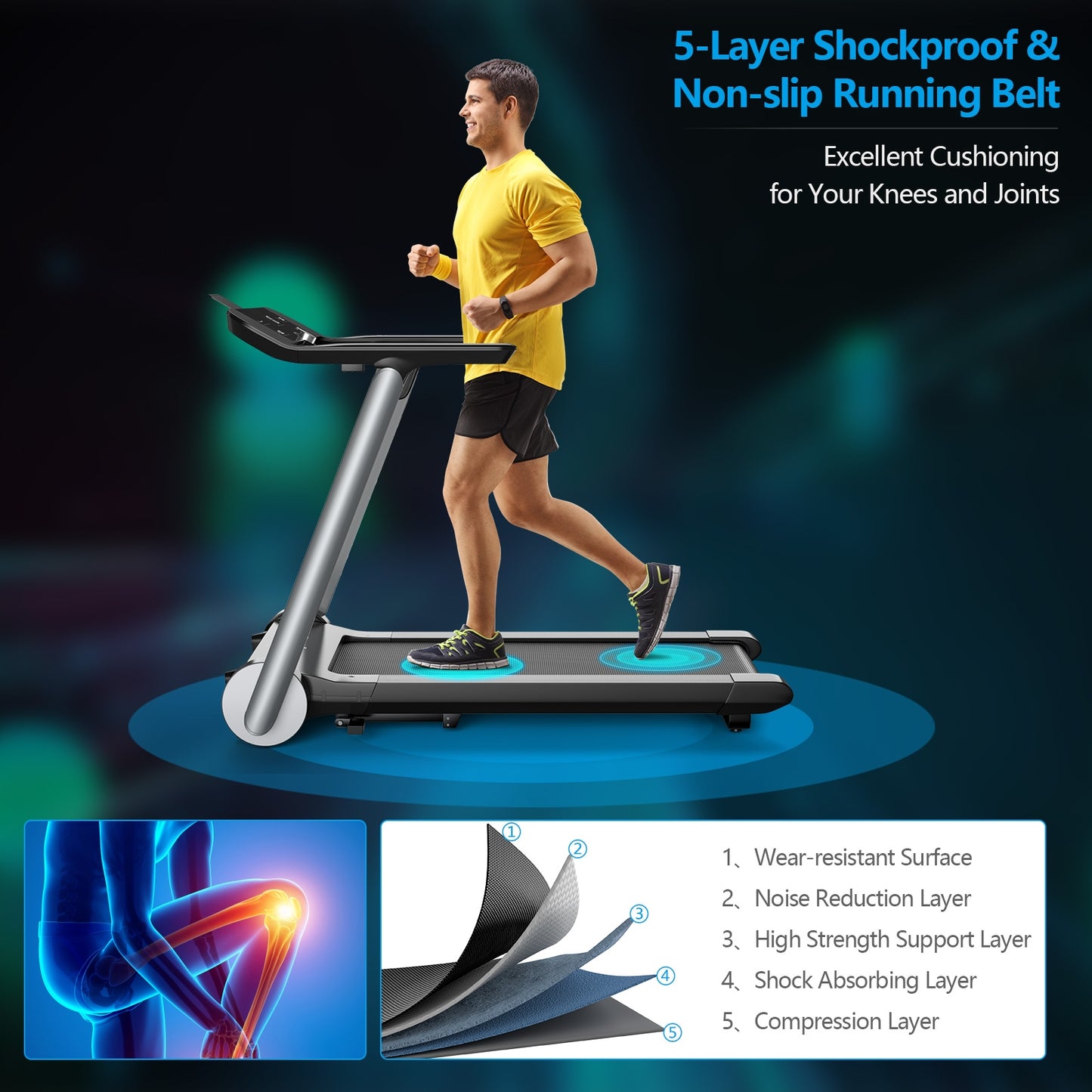 Italian Designed Folding Treadmill, Black Treadmills at Gallery Canada