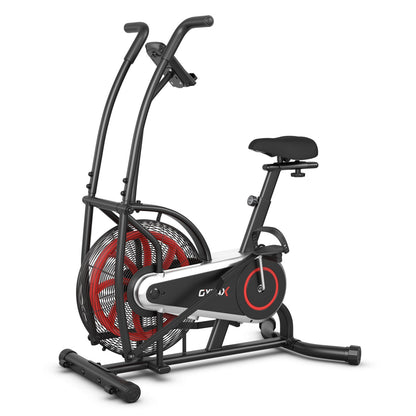 Upright Air Bike Fan Exercise Bike, Adjustable Seat, Black Exercise Bikes at Gallery Canada