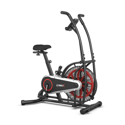 Upright Air Bike Fan Exercise Bike, Adjustable Seat, Black Exercise Bikes Black at Gallery Canada