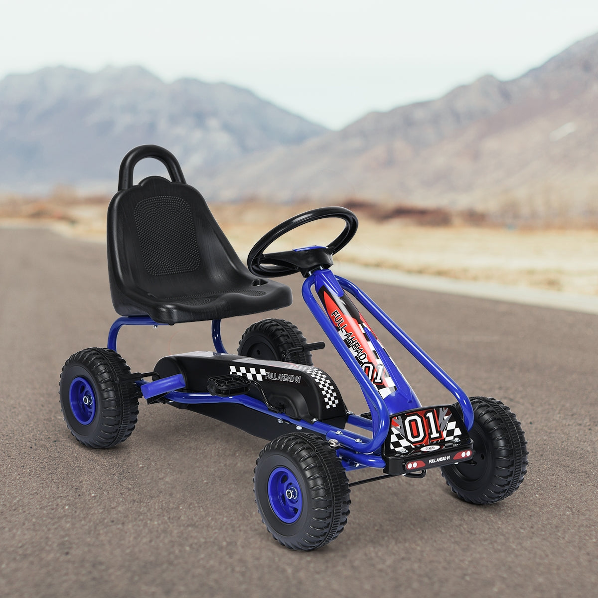 4 Wheel Pedal Powered Ride On, Adjustable Seat, Blue Powered Ride On Toys at Gallery Canada