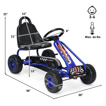 4 Wheel Pedal Powered Ride On, Adjustable Seat, Blue Powered Ride On Toys at Gallery Canada
