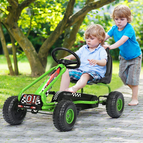 4 Wheel Pedal Ride On, Adjustable Seat, Green