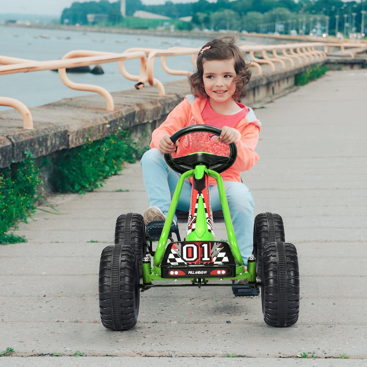 4 Wheel Pedal Ride On, Adjustable Seat, Green Powered Ride On Toys at Gallery Canada