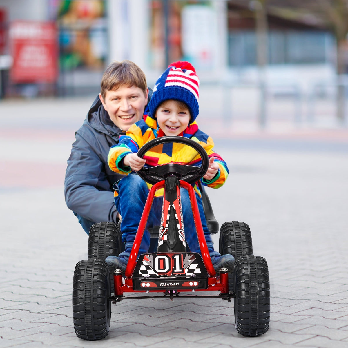 4 Wheel Pedal Ride On, Adjustable Seat, Red Powered Ride On Toys at Gallery Canada