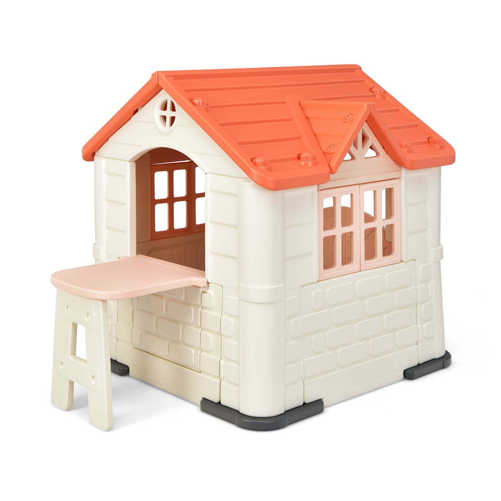 Kids Playhouse Pretend Toy House, 7 Piece Set, Pink Play Tents & Playhouse Pink at Gallery Canada