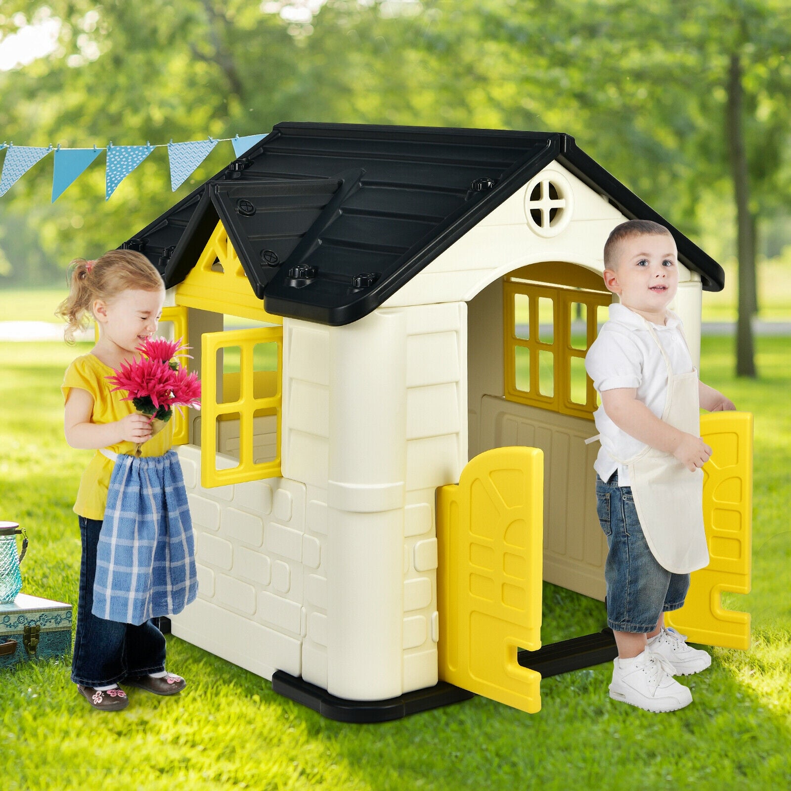 Kids Playhouse Toy Set, 7 Pieces, Yellow Play Tents & Playhouse at Gallery Canada