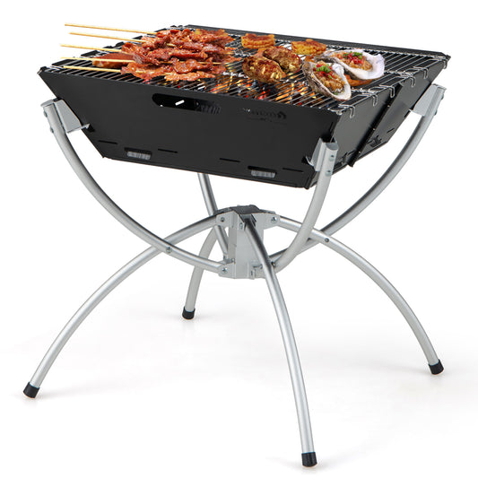3 In 1 Camping Campfire Grill, Stainless Steel, Silver Outdoor Grills Silver at Gallery Canada