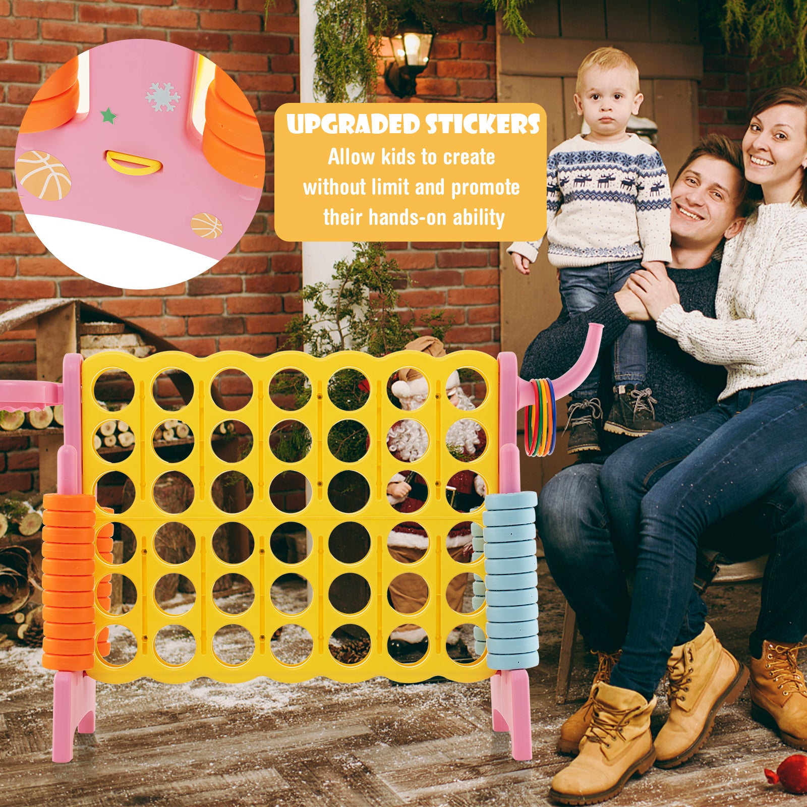 4-In-A-Row Connect Game, Basketball Hoop, Toss Ring, Pink Lawn Games at Gallery Canada