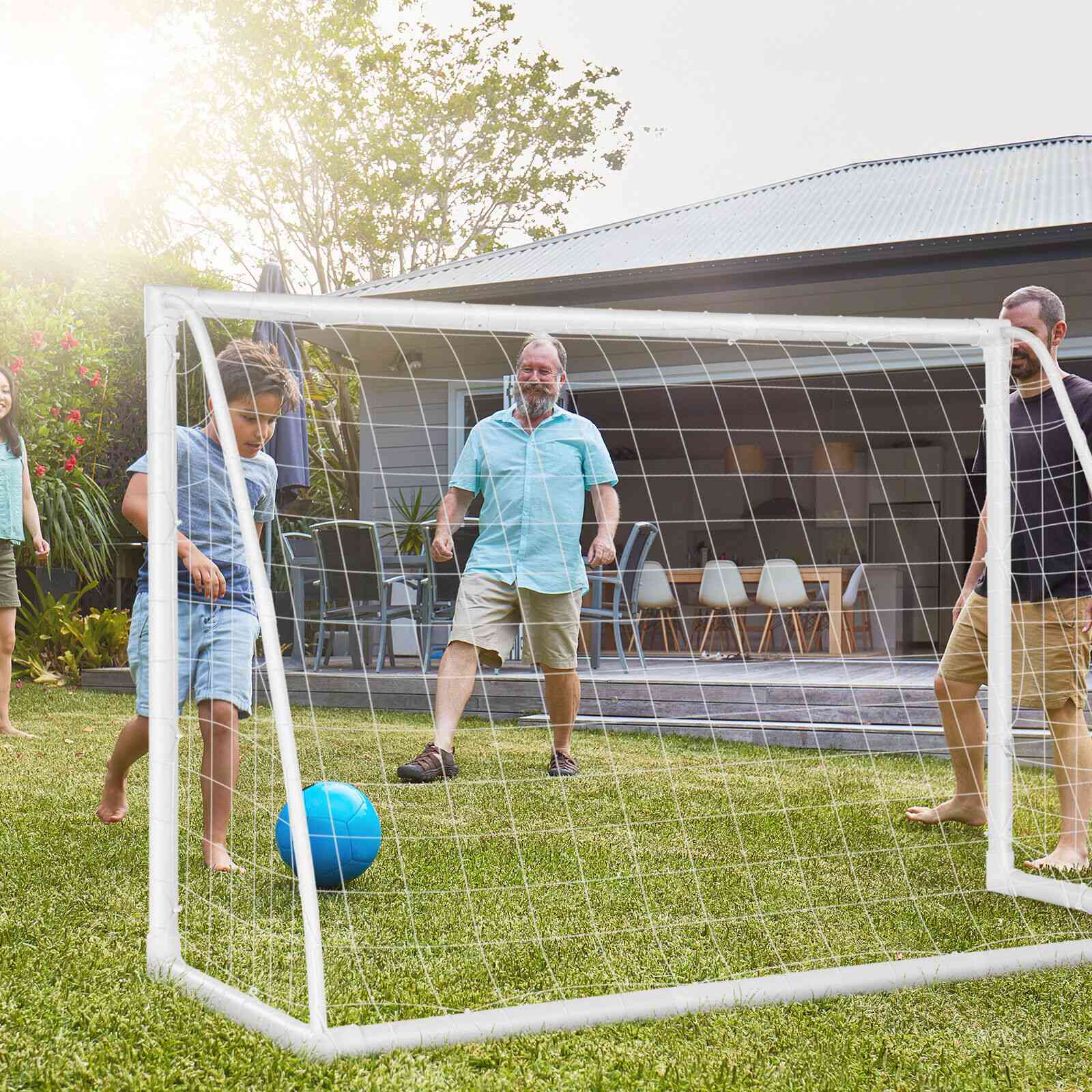 6 x 4 Feet Soccer Goal, Strong UPVC Frame, White Sport Equipments at Gallery Canada