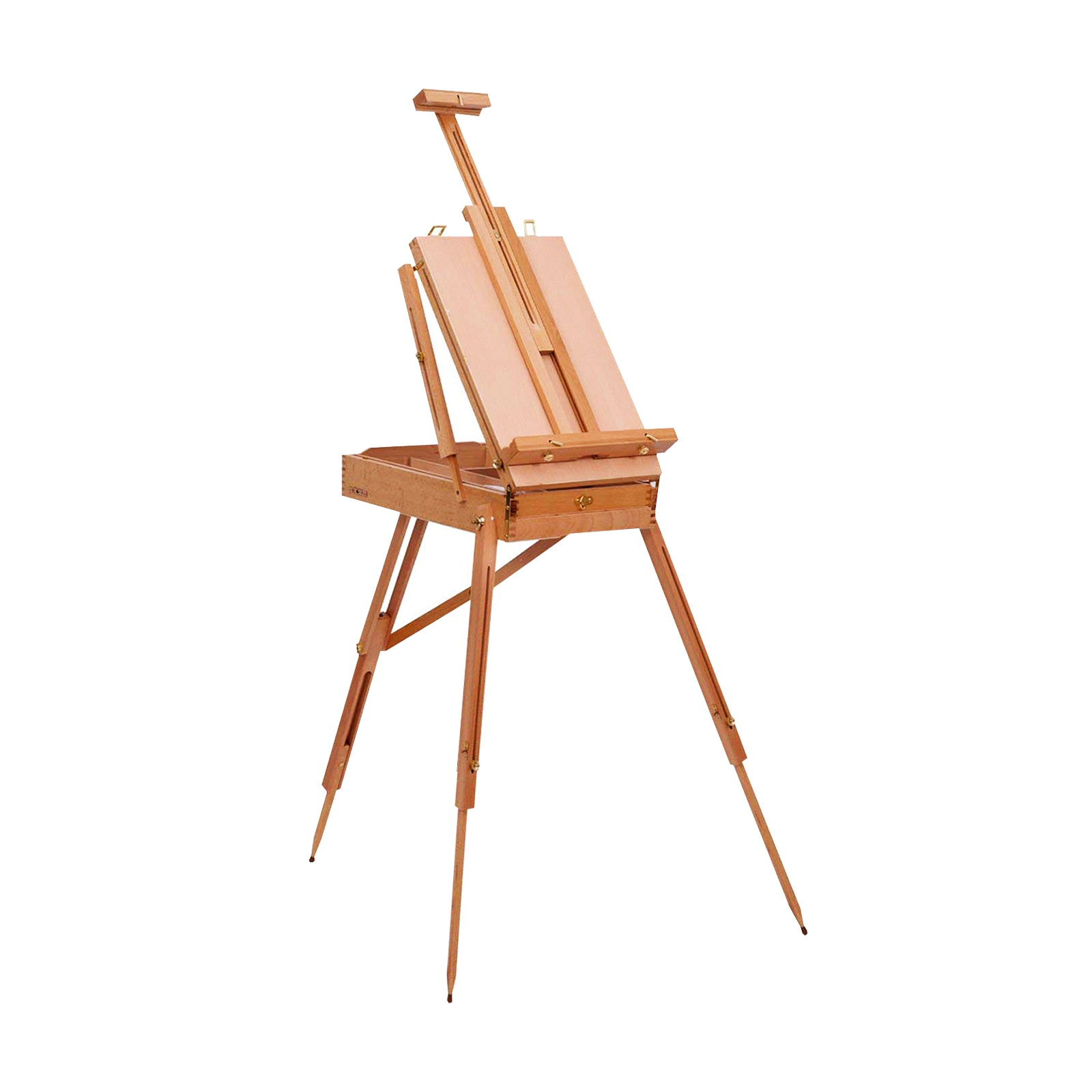 Tripod Folding French Wooden Easel with Sketch Box, Brown Art Easels Brown at Gallery Canada