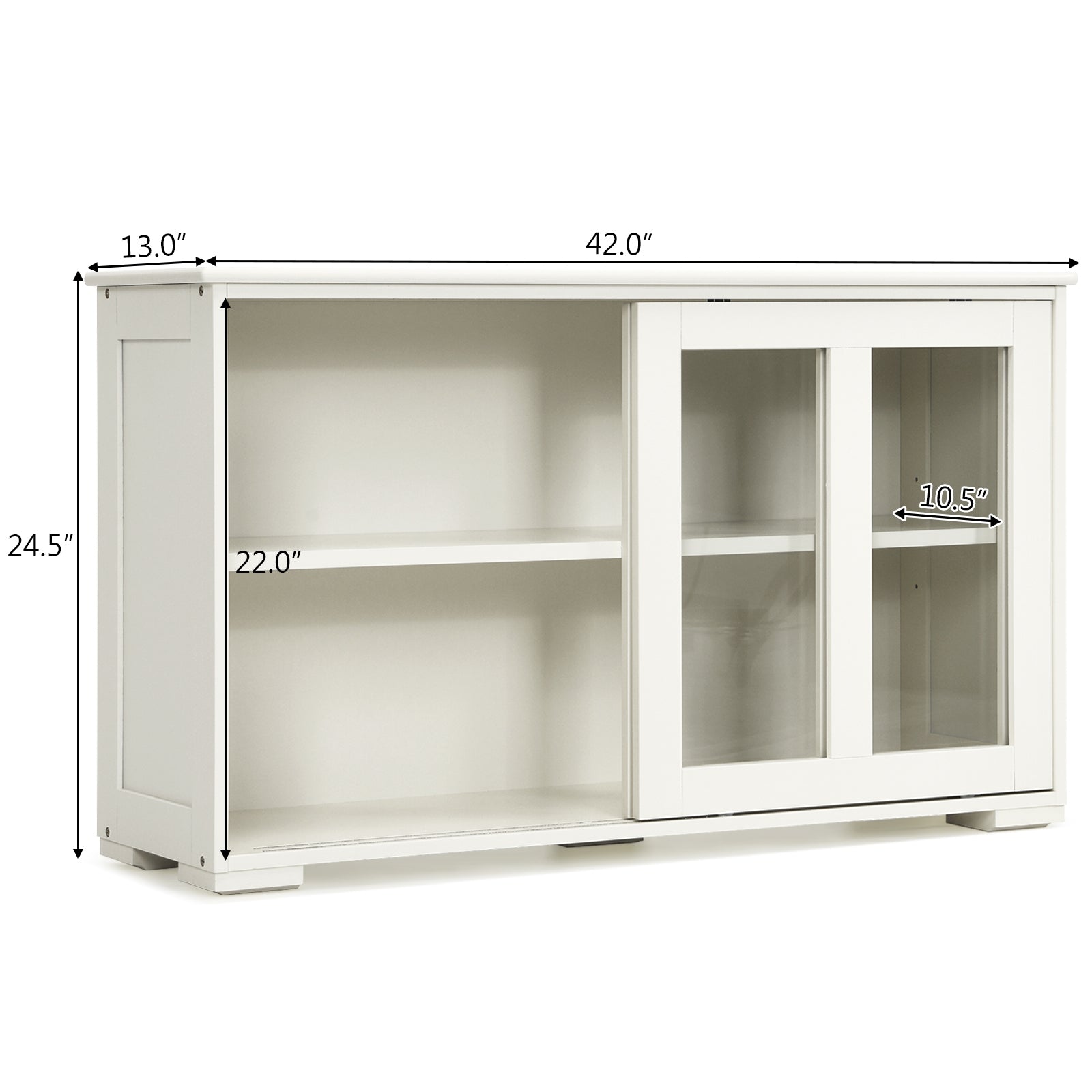 Sideboard Buffet Cabinet With Sliding Door, Antique White, White Sideboards Cabinets & Buffets at Gallery Canada