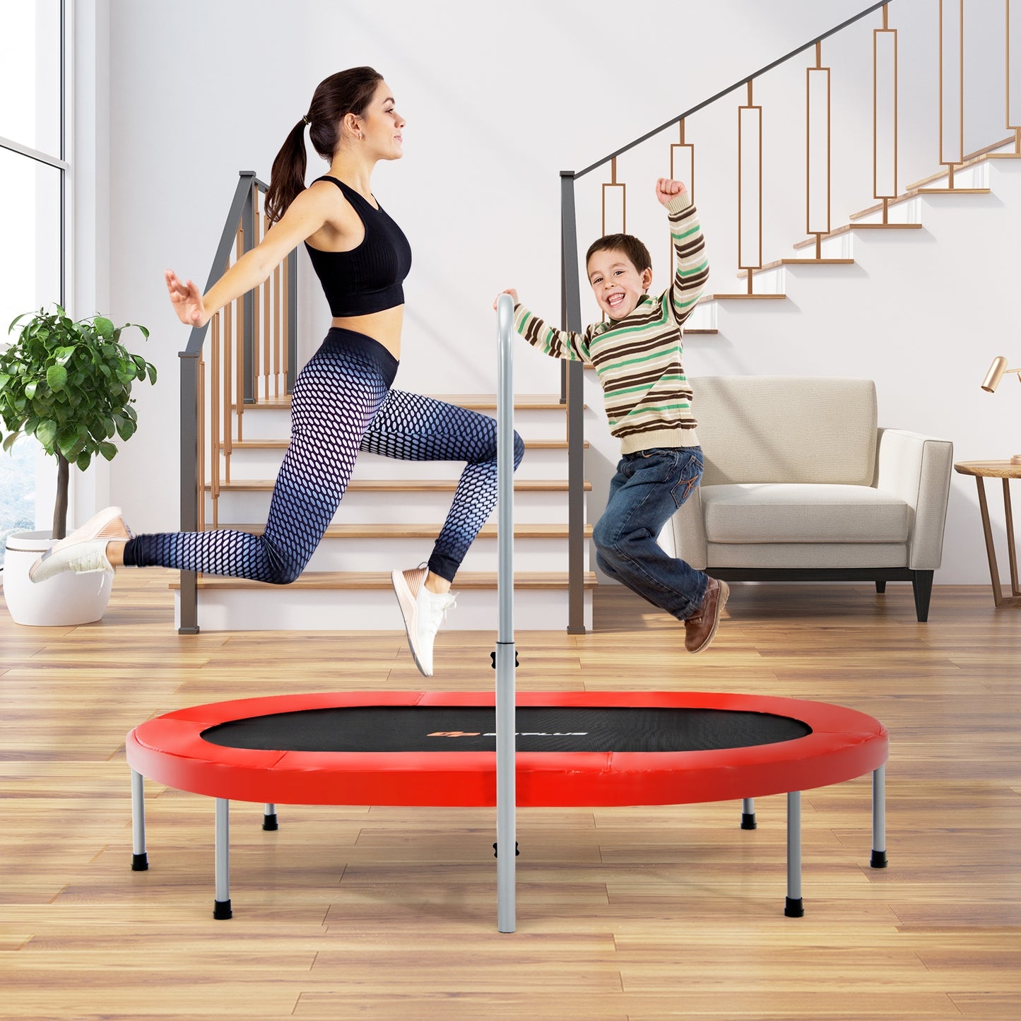 2-Person Foldable Mini Kids Rebounder Trampoline, Red Trampolines at Gallery Canada
