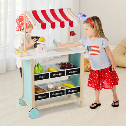 Kids Wooden Ice Cream Cart, With Chalkboard And Storage, Red Play Kitchen Sets at Gallery Canada