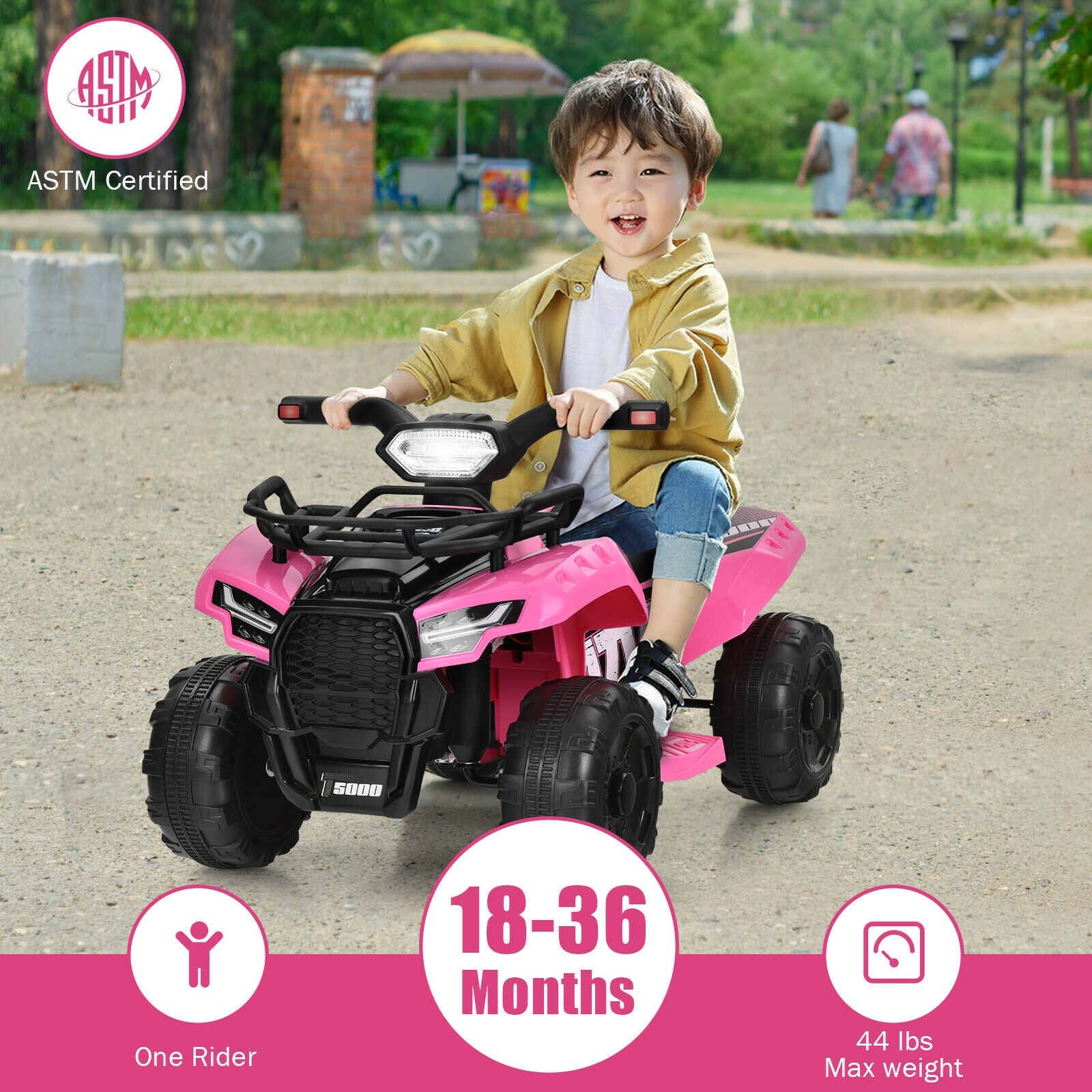 6V Kids ATV Quad Electric Ride On Car, Pink Powered Ride On Toys at Gallery Canada