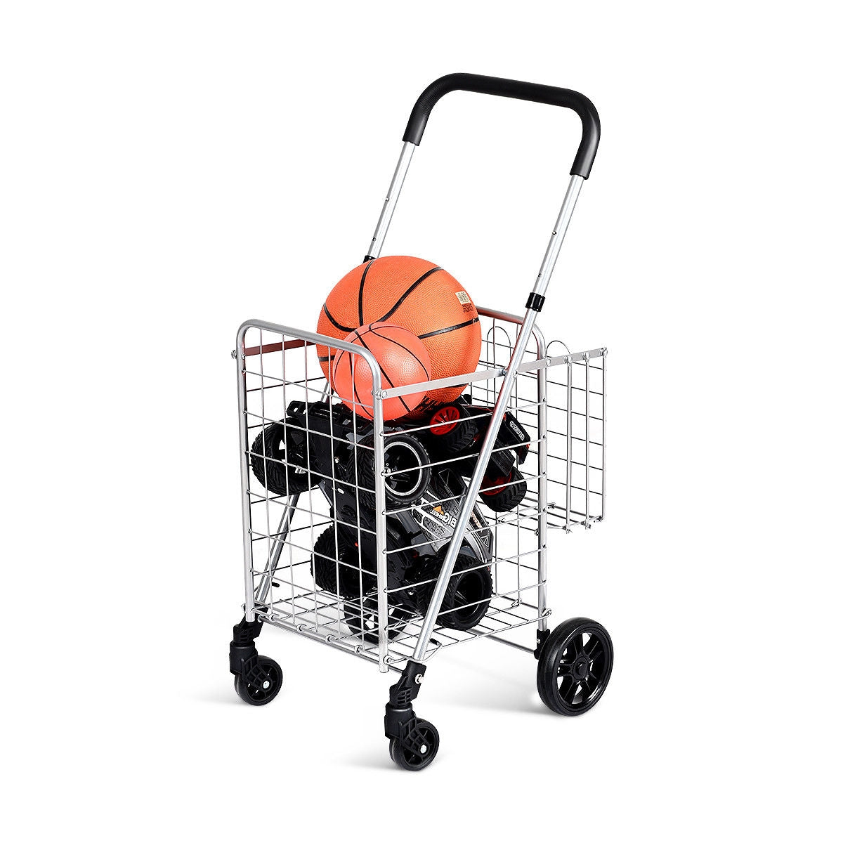 Folding Shopping Cart, Adjustable Handle, Silver Kitchen Tools at Gallery Canada