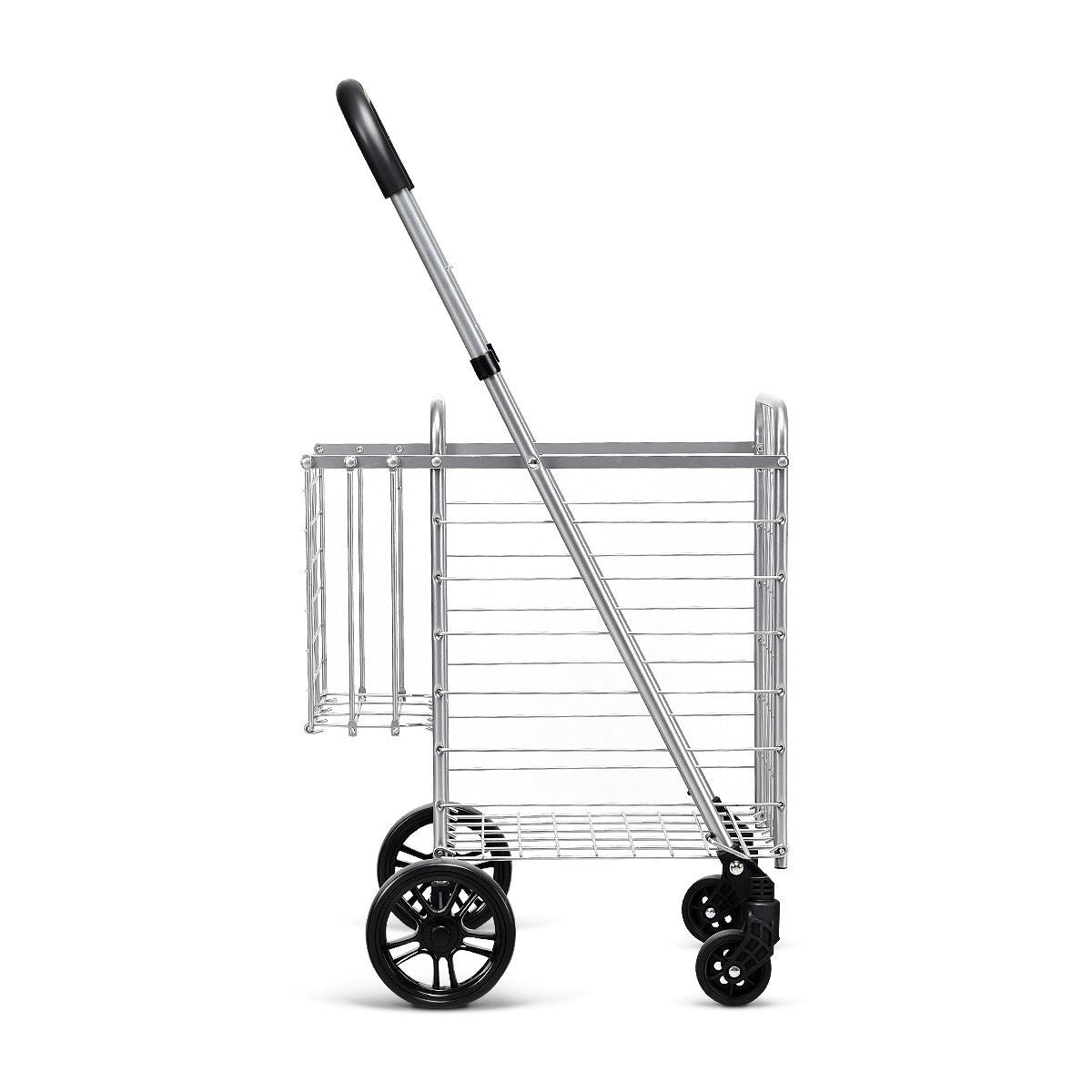 Folding Shopping Cart, Adjustable Handle, Silver Kitchen Tools at Gallery Canada