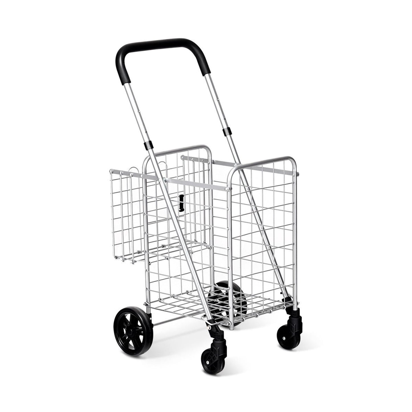 Folding Shopping Cart, Adjustable Handle, Silver Kitchen Tools Silver at Gallery Canada