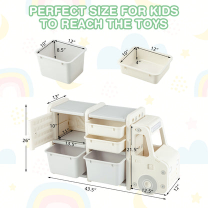 Toddler Truck Storage Organizer, Plastic Bins, Beige Kids Storage at Gallery Canada