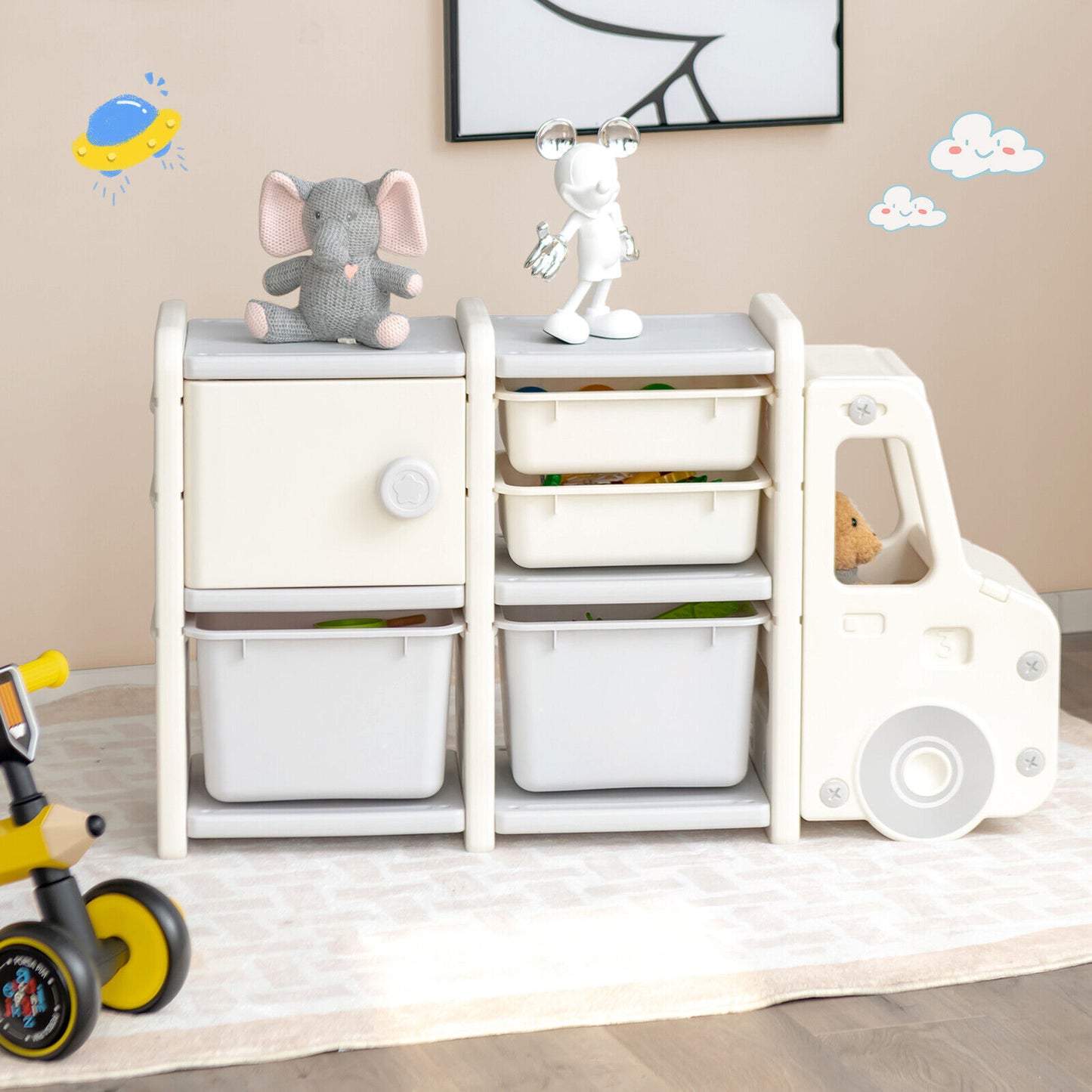 Toddler Truck Storage Organizer, Plastic Bins, Beige Kids Storage at Gallery Canada