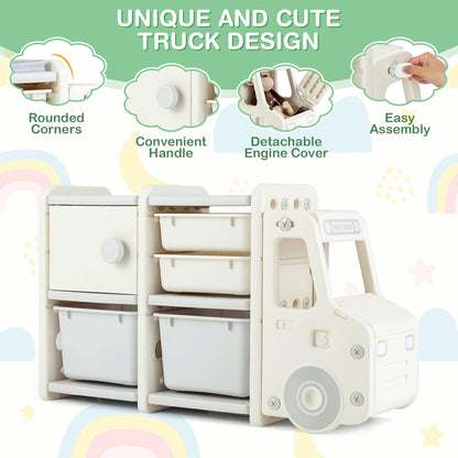 Toddler Truck Storage Organizer, Plastic Bins, Beige Kids Storage at Gallery Canada