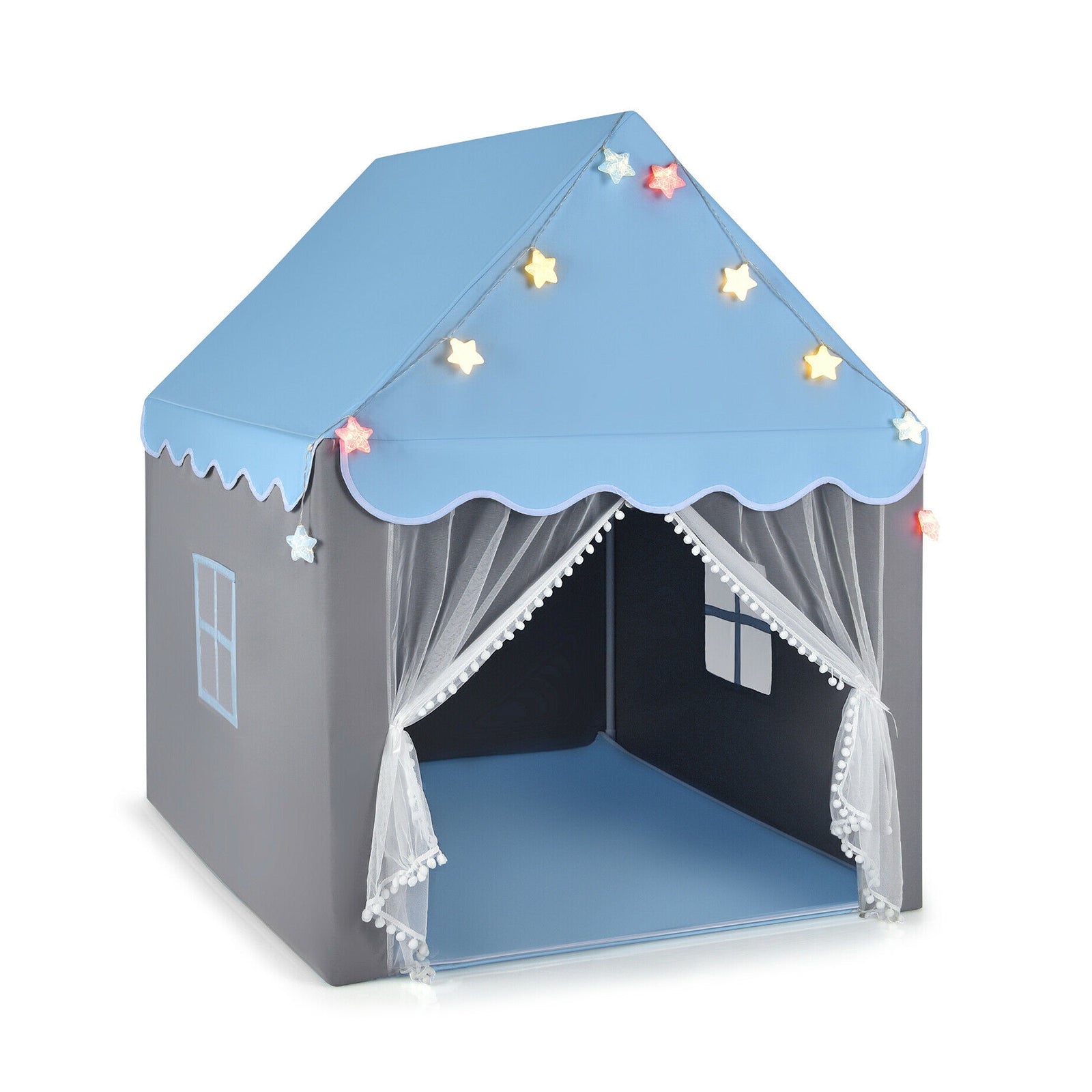 Kids Playhouse Tent With Star Lights, Mat, Blue Play Tents & Playhouse at Gallery Canada
