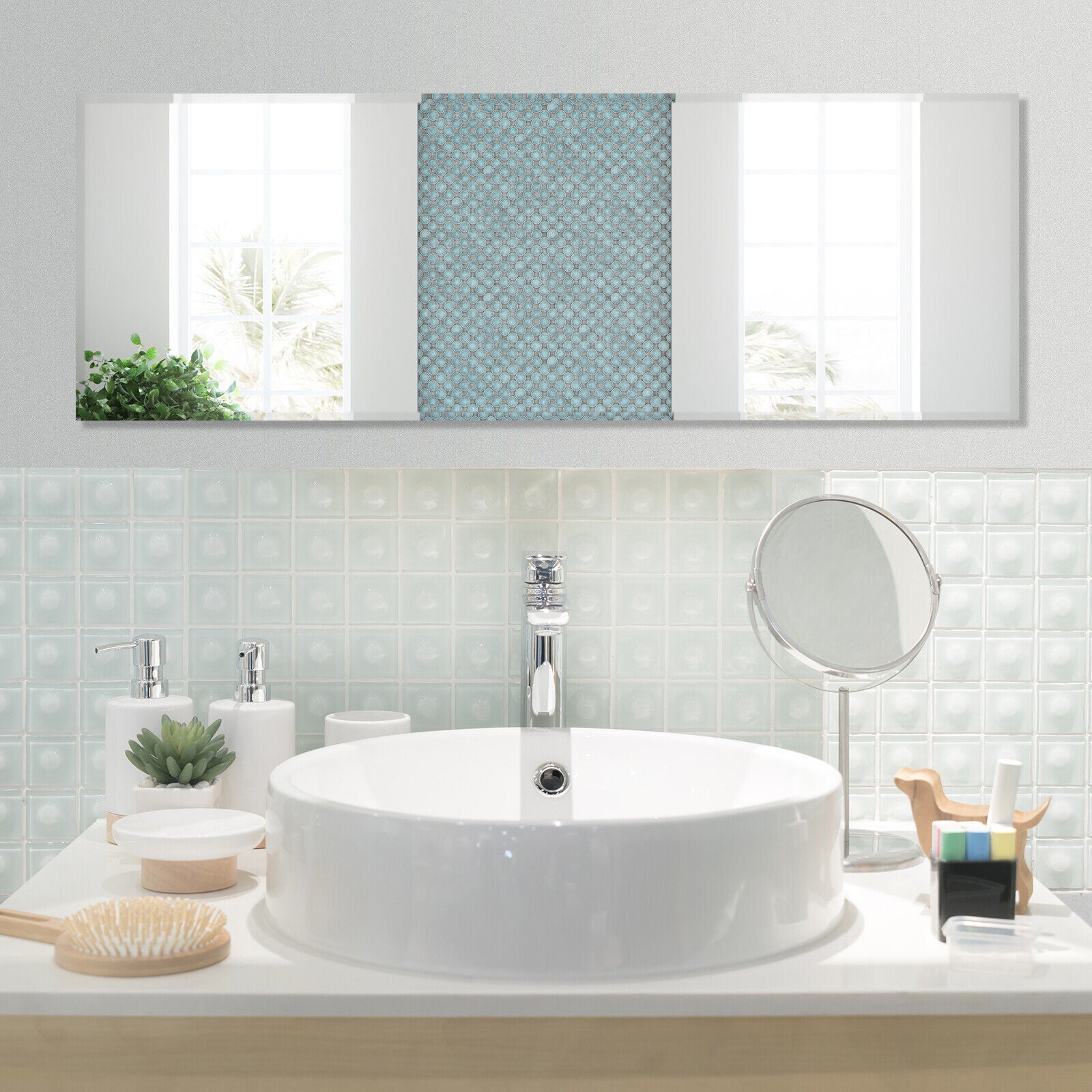 43 x 15 Inch Wall Mounted Frameless Full Length Mirror, Transparent Wall Mirrors at Gallery Canada