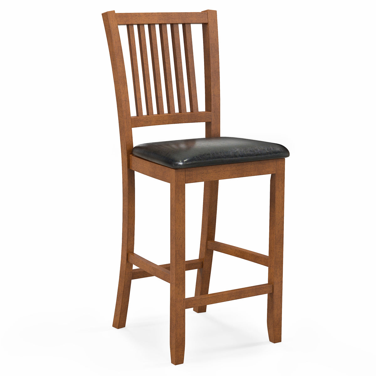 2-Piece Bar Chair Set, Counter Height Stool With Backrest, Walnut Bar Stools at Gallery Canada