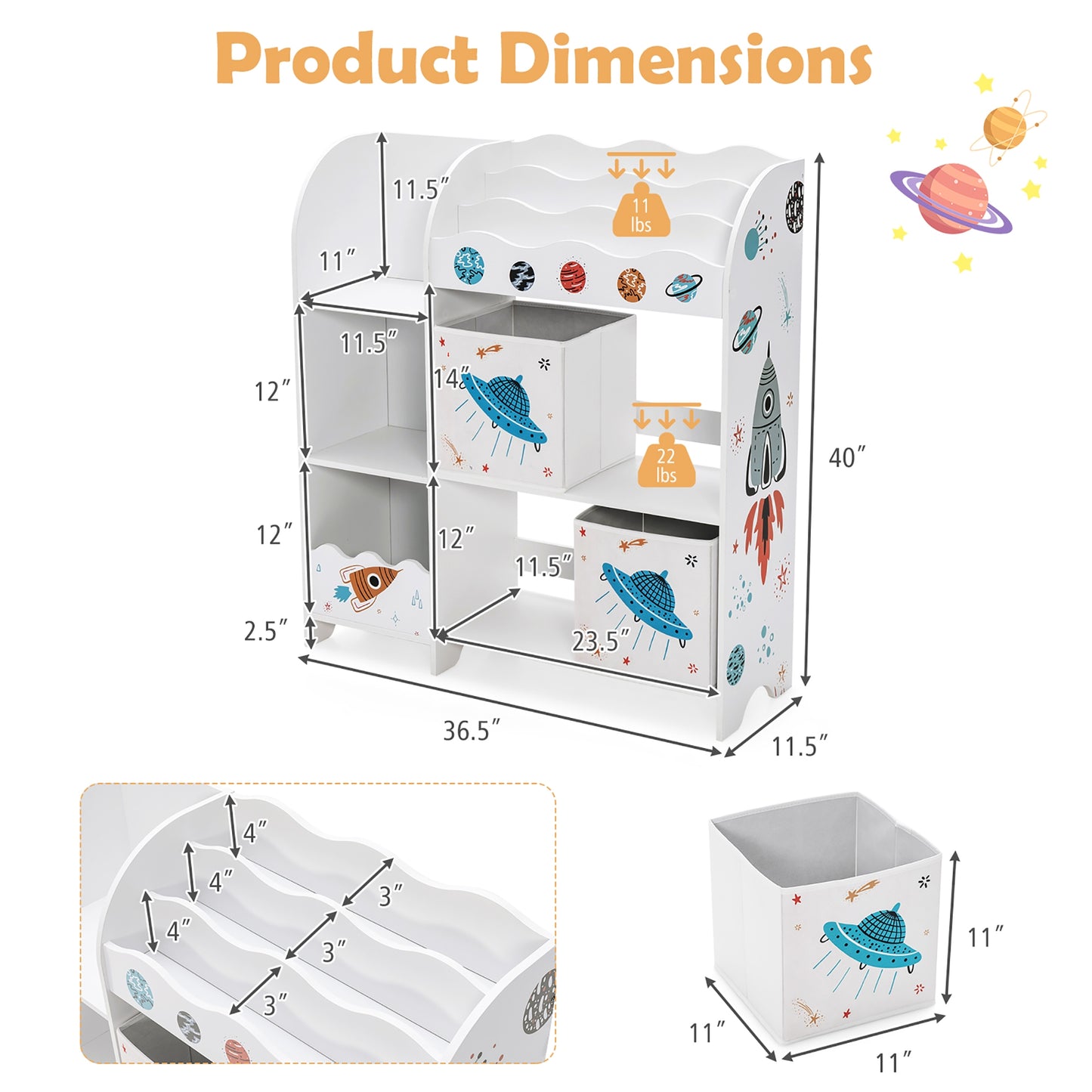 Kids Wooden Storage Cabinet, With Storage Bins, White Kids Storage at Gallery Canada