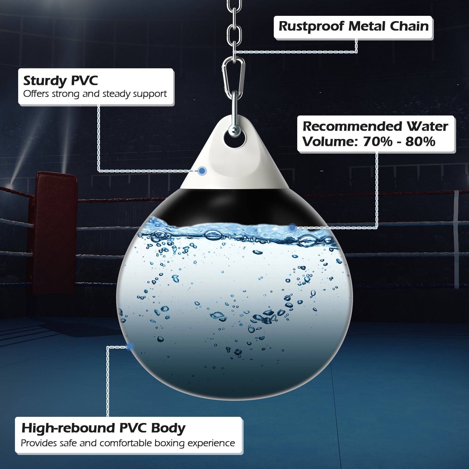 18 Inch 110 Pound Heavy Punching Water Bag, Black Boxing & Martial Arts at Gallery Canada