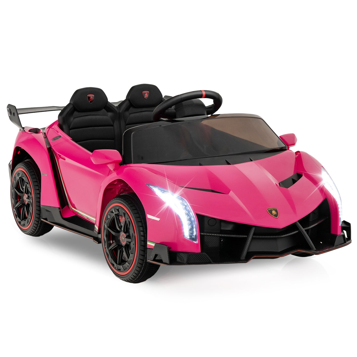 12V Licensed Lamborghini 4WD Kids Ride-On Car, 2.4G Remote, Pink Powered Ride On Toys Pink at Gallery Canada