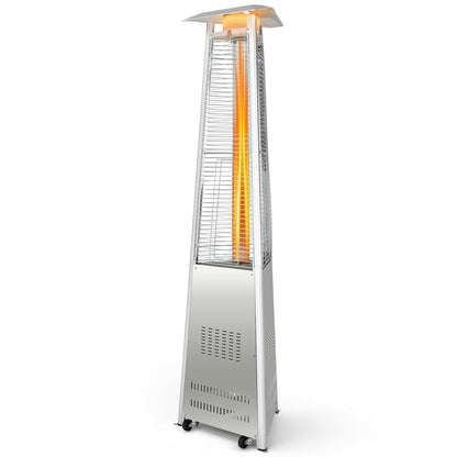 42,000 BTU Stainless Steel Pyramid Patio Heater With Wheels, Silver Patio Heaters at Gallery Canada