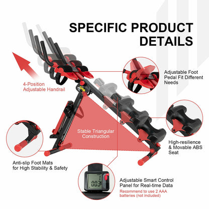 4-in-1 Folding Rowing Machine, Control Panel, Home Gym, Red Rowing Machines at Gallery Canada