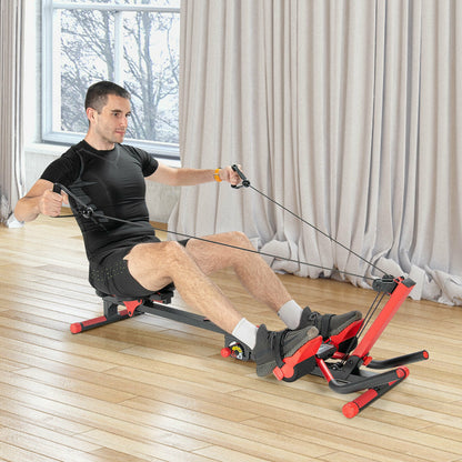 4-in-1 Folding Rowing Machine, Control Panel, Home Gym, Red Rowing Machines at Gallery Canada