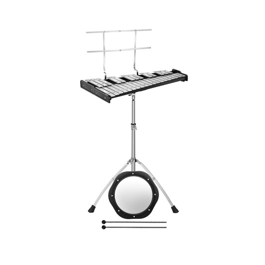 32 Note Glockenspiel Xylophone, Adjustable Stand, Black Drums & Percussion Black at Gallery Canada