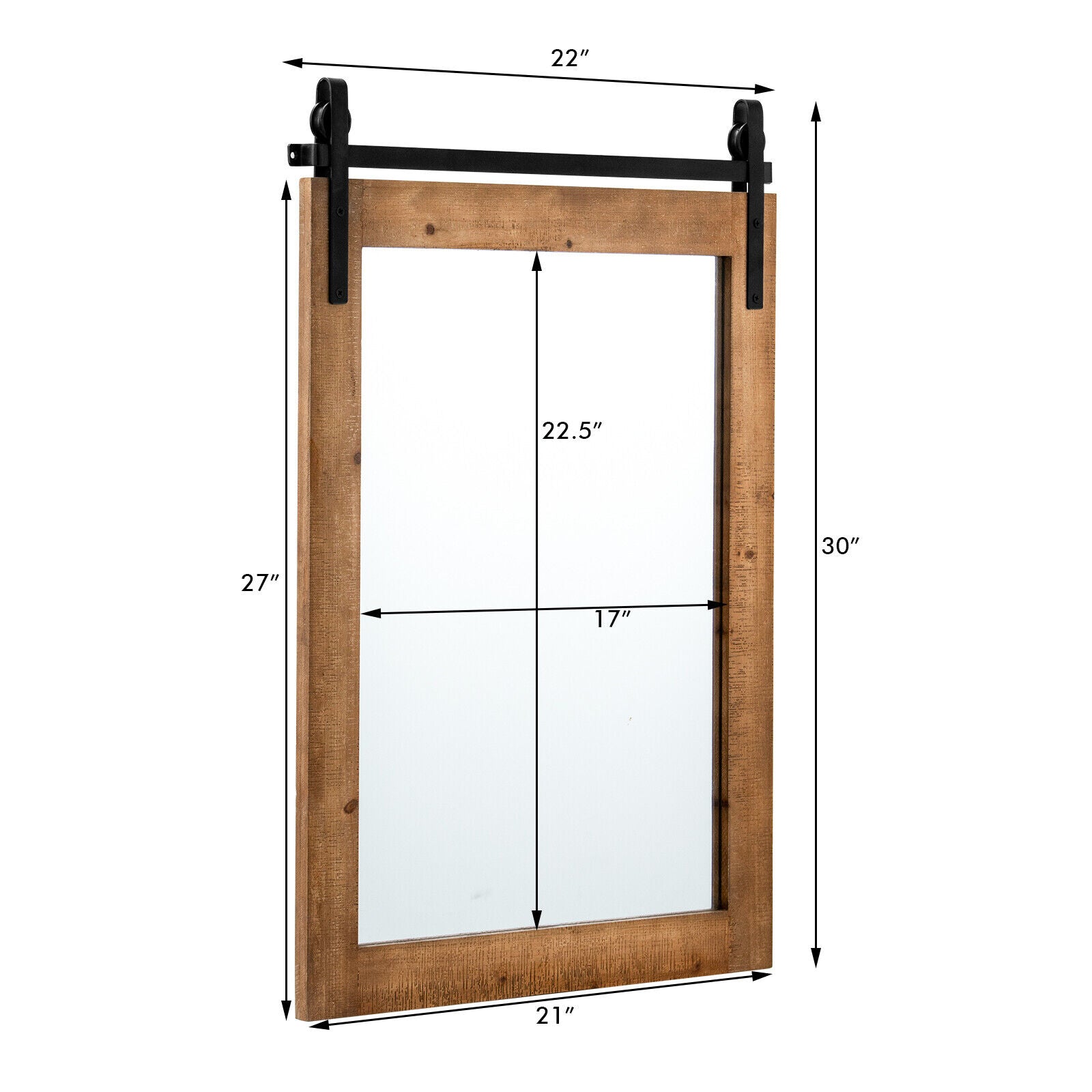 30 x 22 Inch Wall Mirror, Wood Frame, Brown Wall Mirrors at Gallery Canada