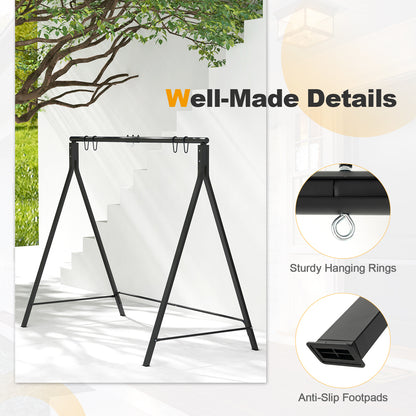 Patio Metal Swing Stand, A-Shaped Structure, Black Porch Swings at Gallery Canada