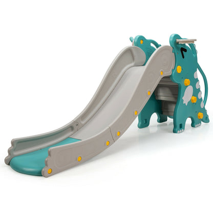 4-In-1 Kids Climber Slide Play Set, Basketball Hoop, Green Climbers & Slides at Gallery Canada