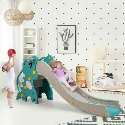 4-In-1 Kids Climber Slide Play Set, Basketball Hoop, Green Climbers & Slides at Gallery Canada