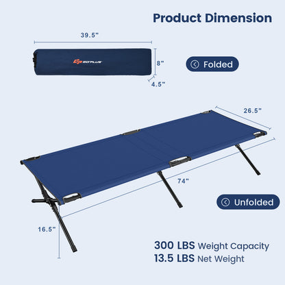 Adults Kids Folding Camping Cot, Blue Camping Furniture at Gallery Canada